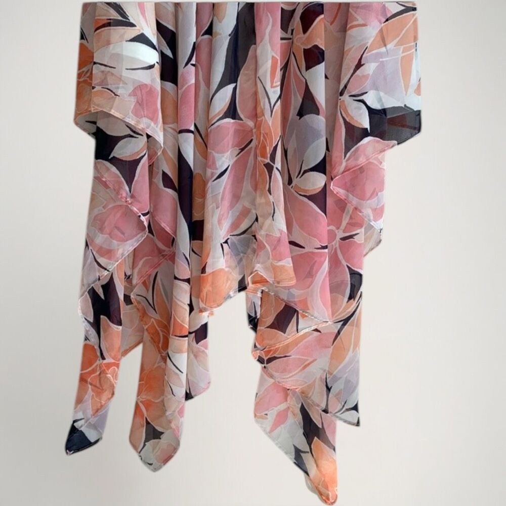 NWT Zoey & Leelo Asymmetrical Maxi Skirt Size XL Floral Chiffon Cottage Romantic - Picture 16 of 16